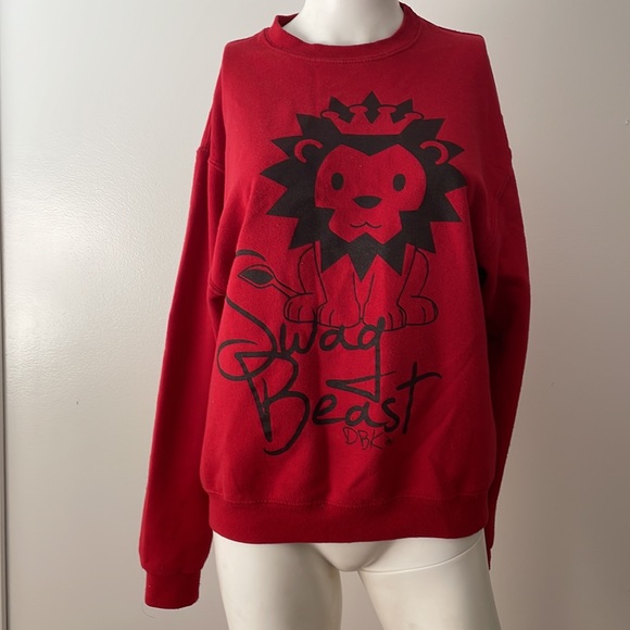 Vintage Swag Beast Red Swestshirt Sz Medium - Picture 1 of 8